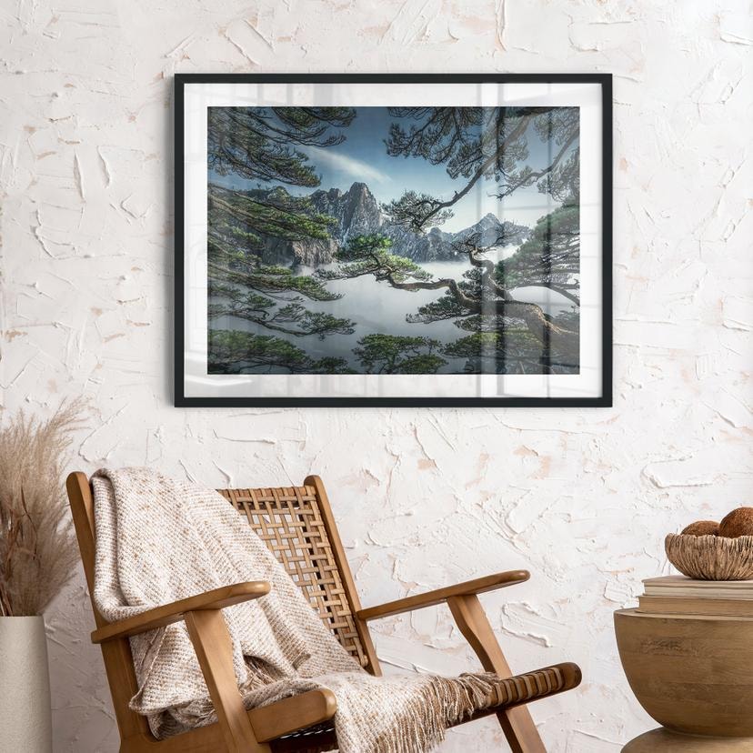 Poster Tallskog i Huang Shan-bergen - NingYun Ye