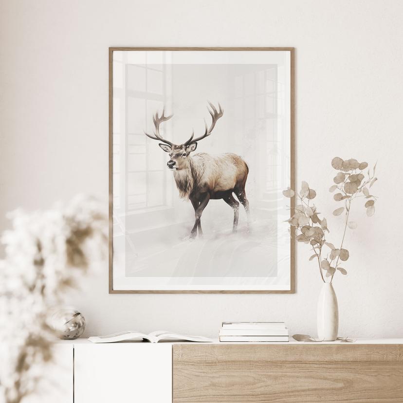 Poster invernale per il soggiorno - Cervi in inverno - Magnusson