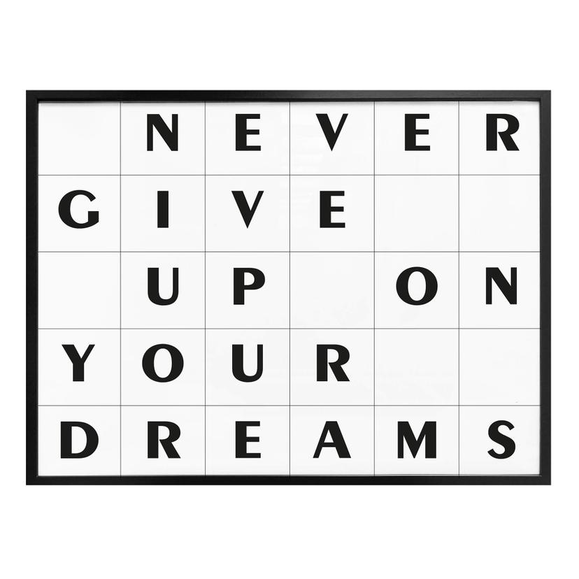 Plakat - Gitter - Never give up on your dreams