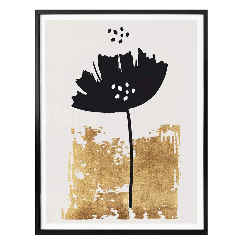 Plakat - Kubistika - Black Flower