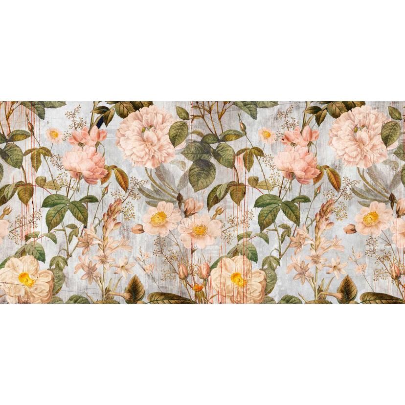 Papel pintado floral vintage con peonias - papel pintado tejido-no tejido romántico