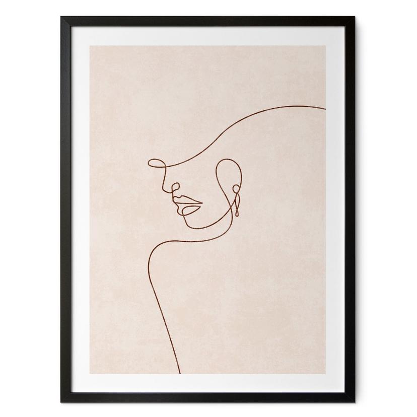 Plakat Delikate konturer af en kvinde - Line Art - Tunaboylu