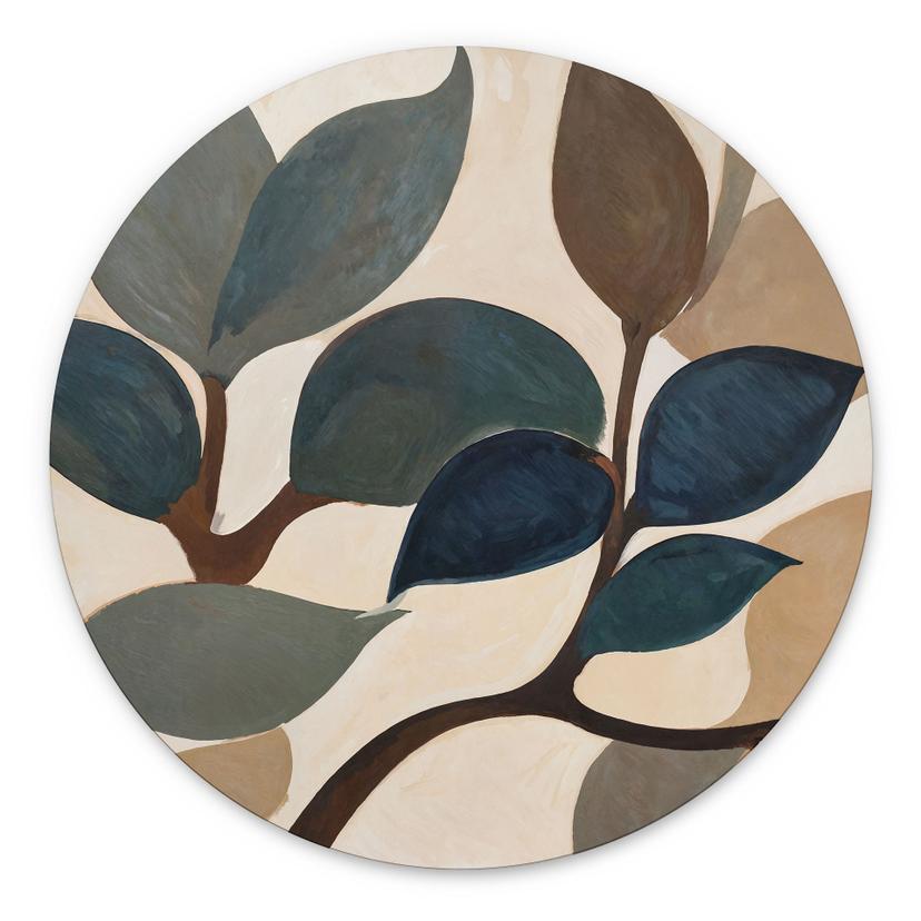 Wandbild Emil's Garden - Botanische Blätter - Sir Edward x Grigory Gladarev - Alu-Dibond Rund