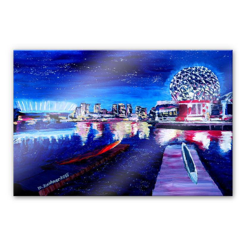 Akrylbillede Bleichner - Vancouver by night