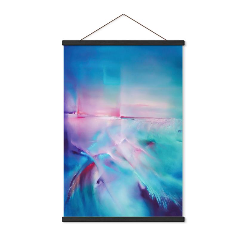 Tekstil plakat aurora borealis i turkis og lilla - Schmucker