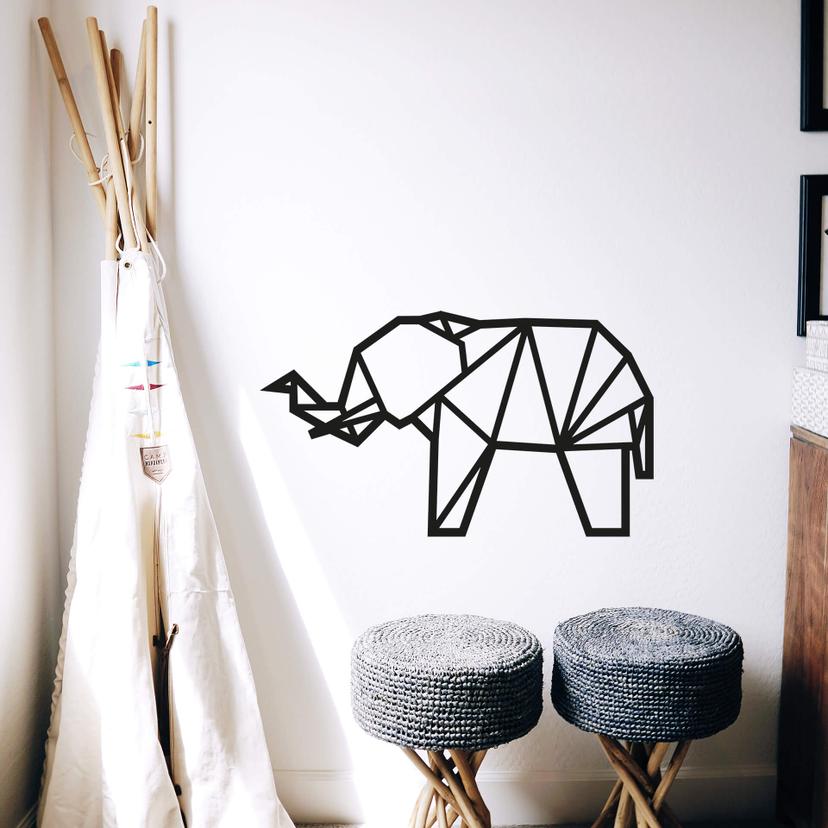 Sticker mural éléphant origami