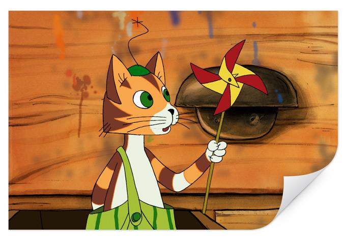 Wallprint W - Pettersson und Findus - Findus und sein Windrad