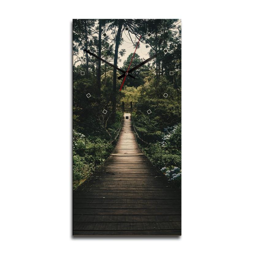Horloge murale en bois - Sentier forestier