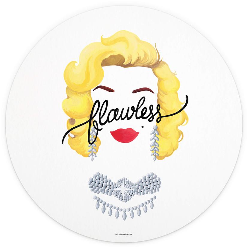 Fotomurale Tohmé - Flawless Marilyn - tondo - carta da parati in tessuto non tessuto/carta da parati