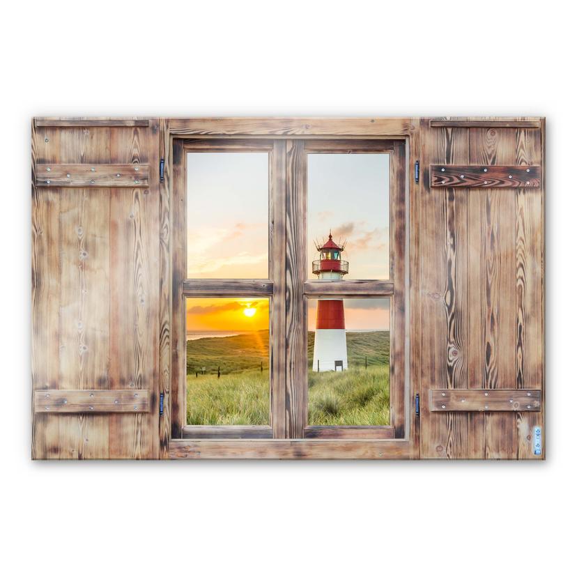 Glasschilderij Trompe L'oeil - Vuurtoren
