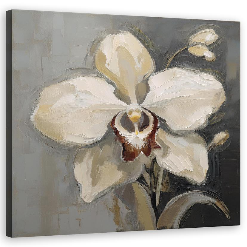 Leinwandbild Weiß bemalte Orchidee