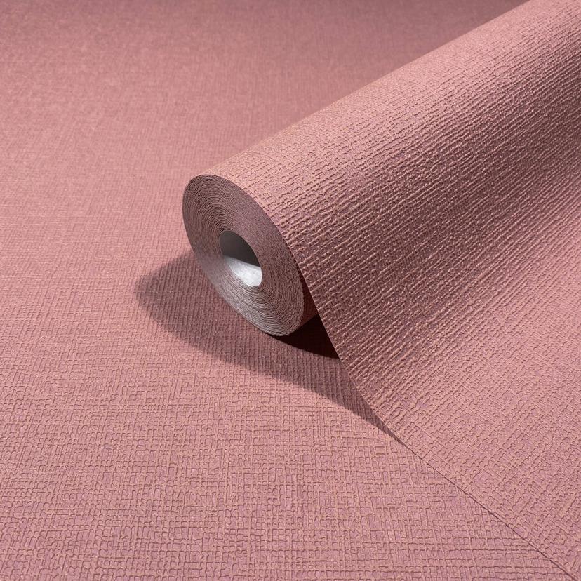 Papel pintado no tejido de color rojo claro textura liso moderno