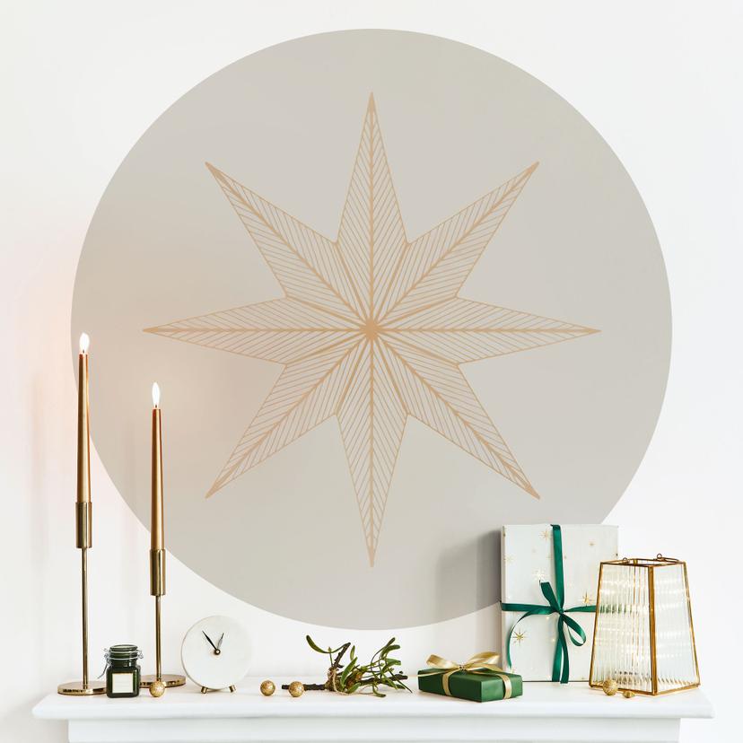 Wallsticker Geometrisk guldstjerne - Magnusson - Rund