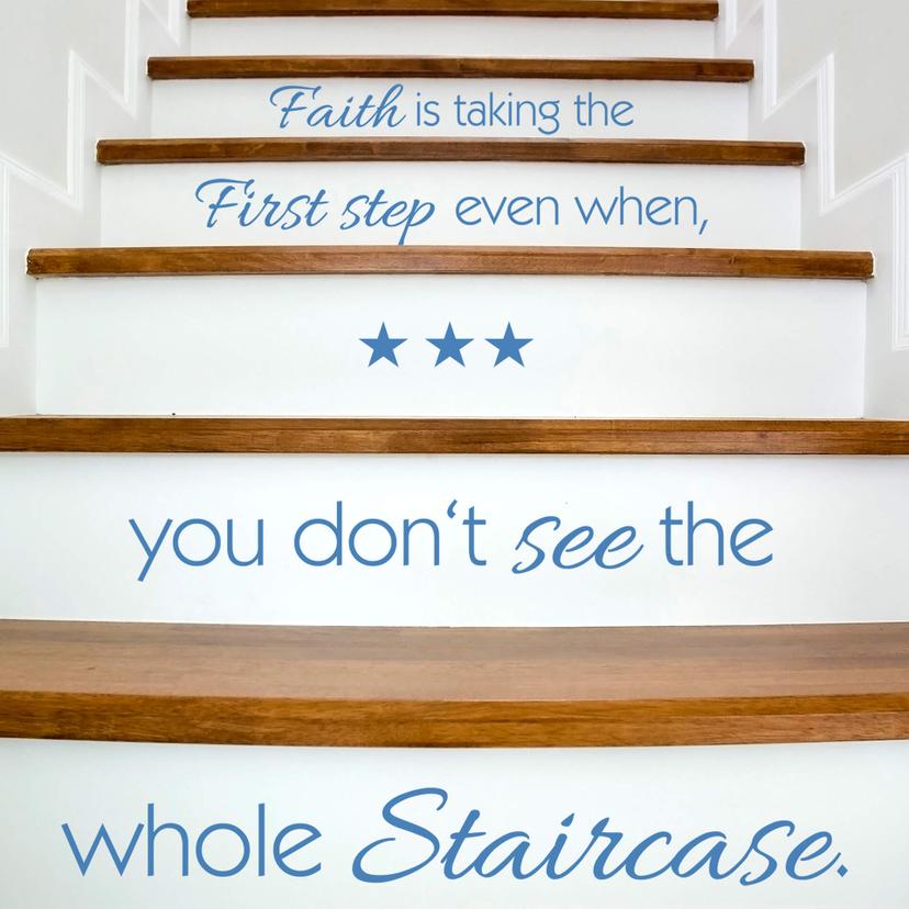 Adesivo per scale Faith is taking...