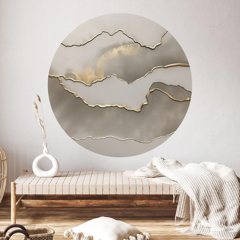 Wall Sticker Abstrakt landskab med metalliske farver - Alma