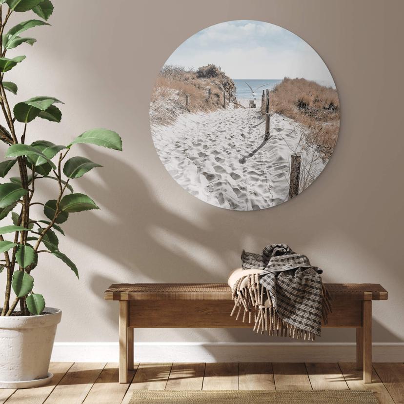 Wandbild Strandaufgang Dünen - Alu-Dibond Rund