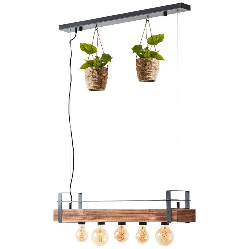 Pendelleuchte Aron, braun, 106,5 x 80 cm, Holz Pendellampe