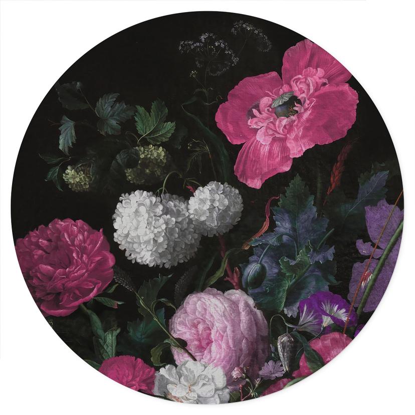 Adesivo murale con bouquet floreale - Bloomery Decor - Rotondo