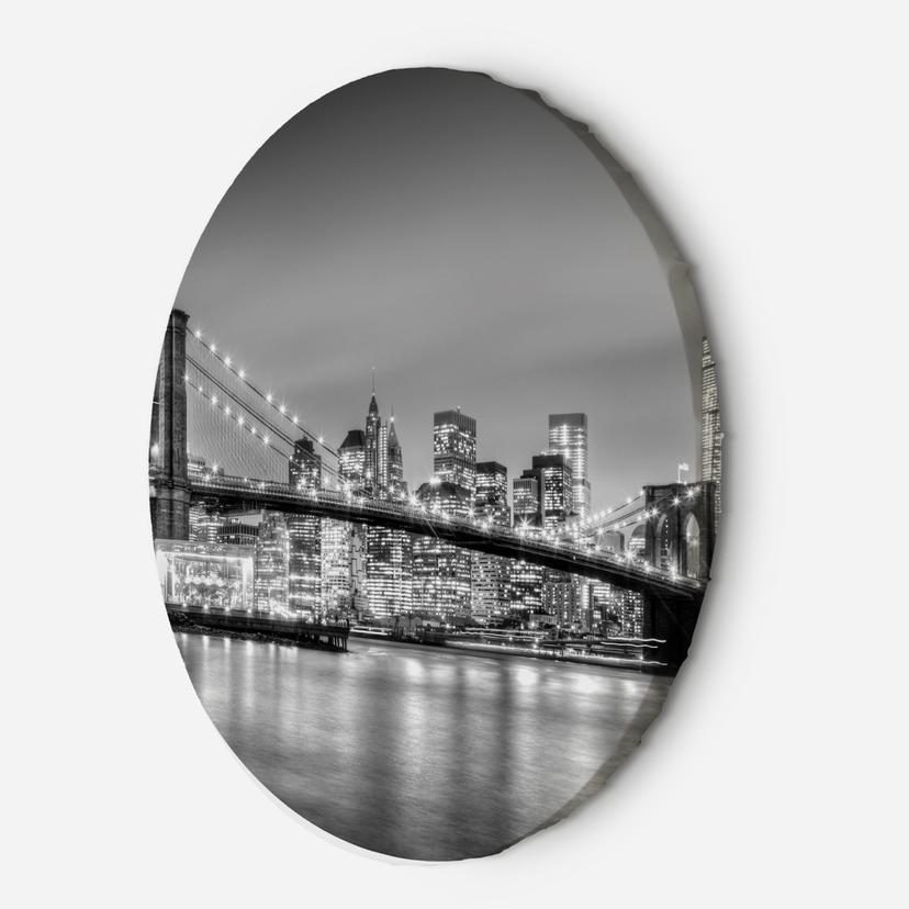 Rundt lærredsbillede Brooklyn bridge NY