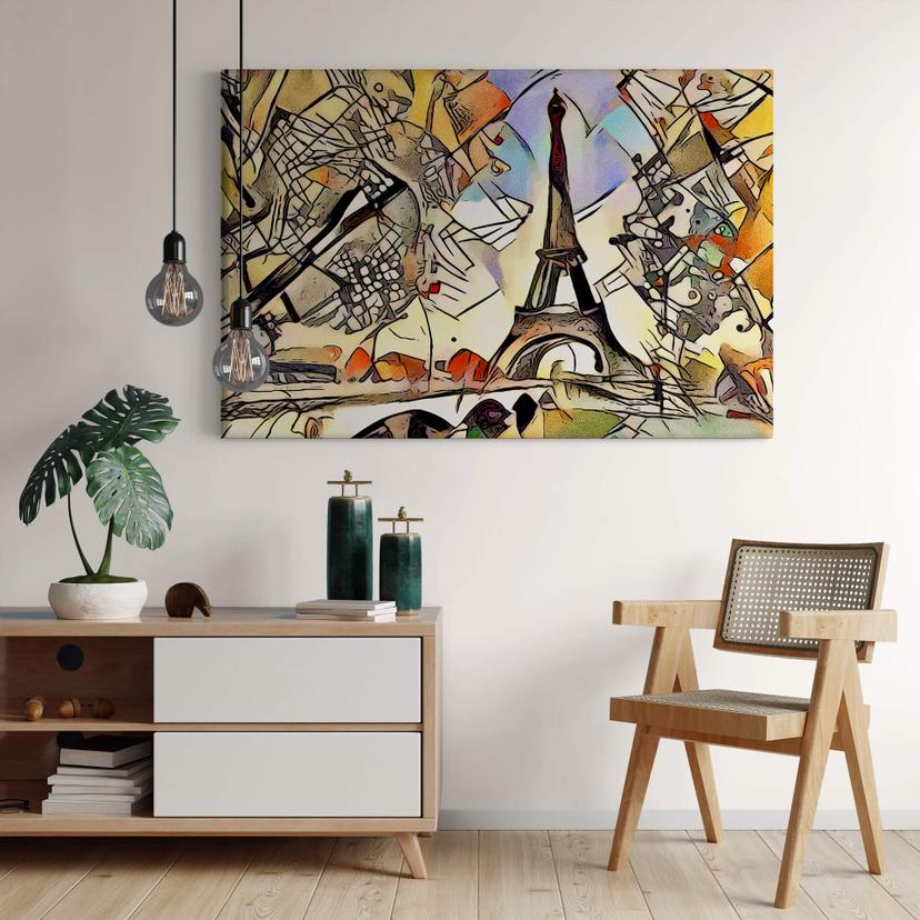 Tableau sur toile  Zamart - La rencontre de Kandinsky et de la Tour Eiffel à Paris