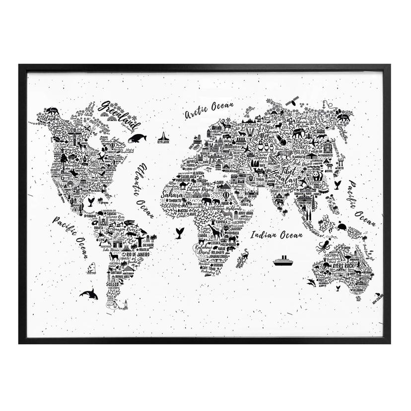 Póster mapamundi - La vuelta al mundo