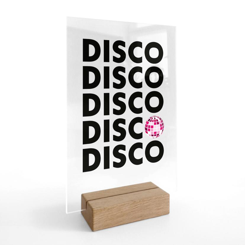 Bordskærm Retro Disco Vibes Typografi - transparent - Kerr-Dineen
