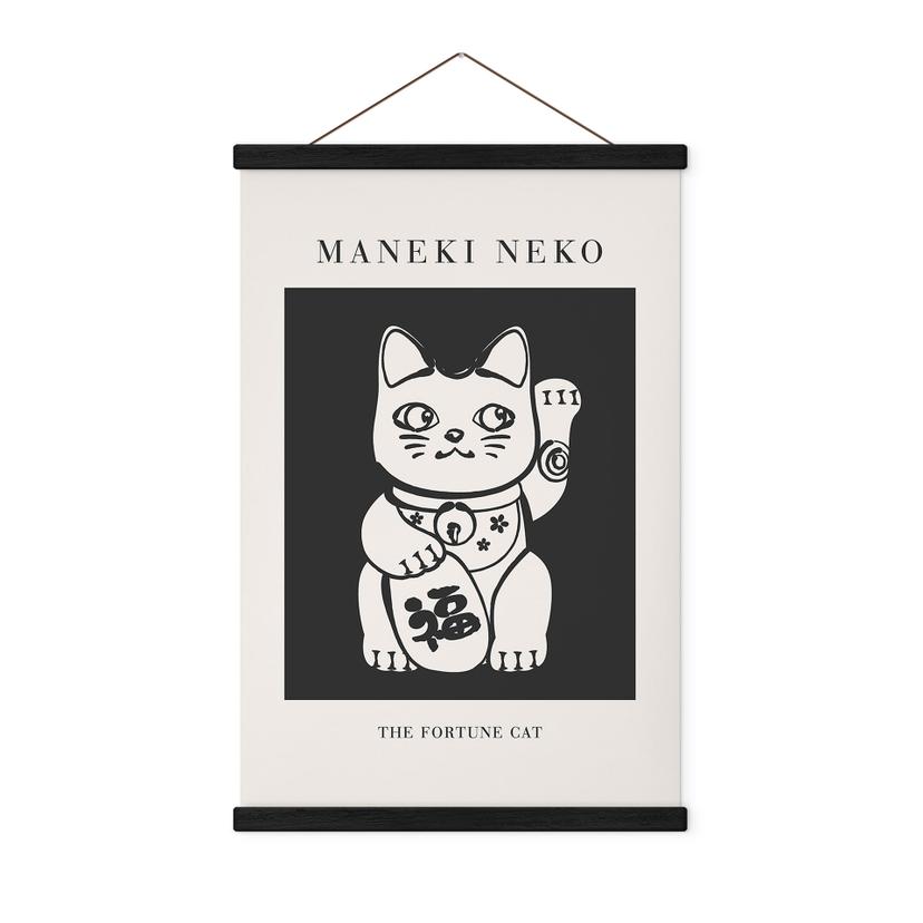Tekstil plakat Maneki Neko - Den heldige kat - KsanaKalpa