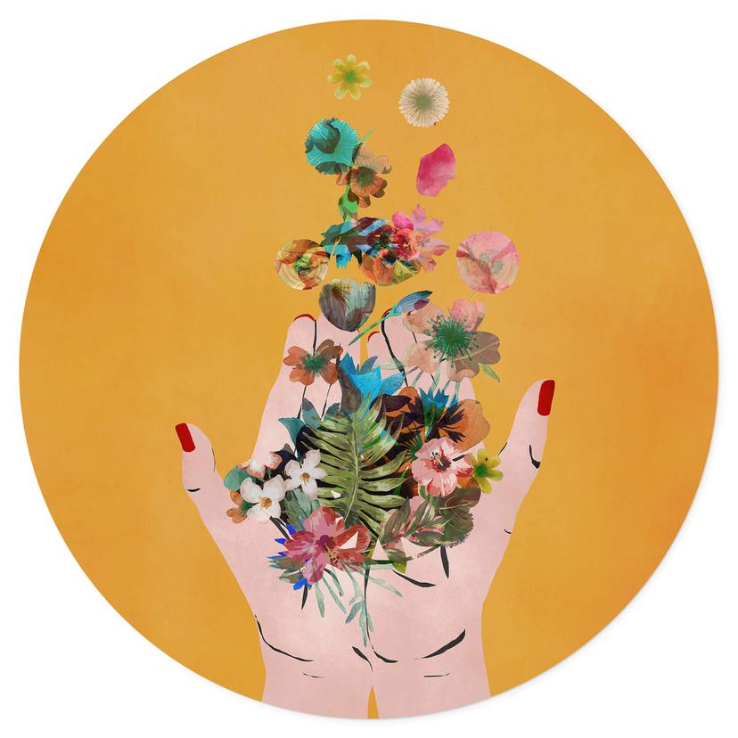 Adesivo murale Treechild - Colorful flowers in Frida's hands