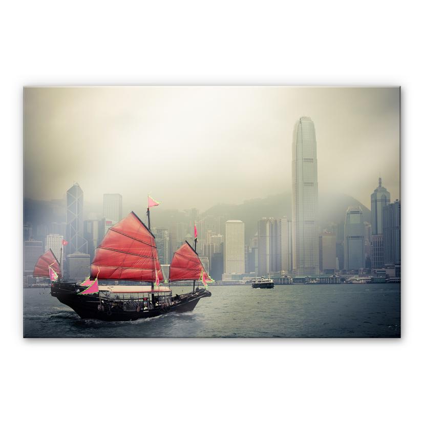 Akrylbillede Sejller i Hong Kong