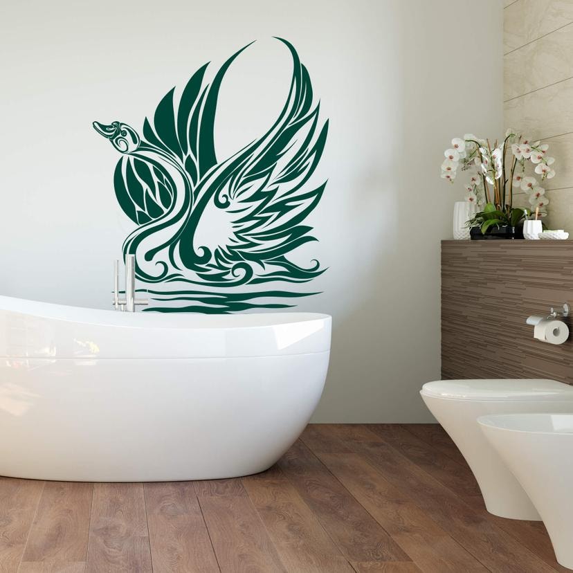 Sticker mural - Cygne Tribal