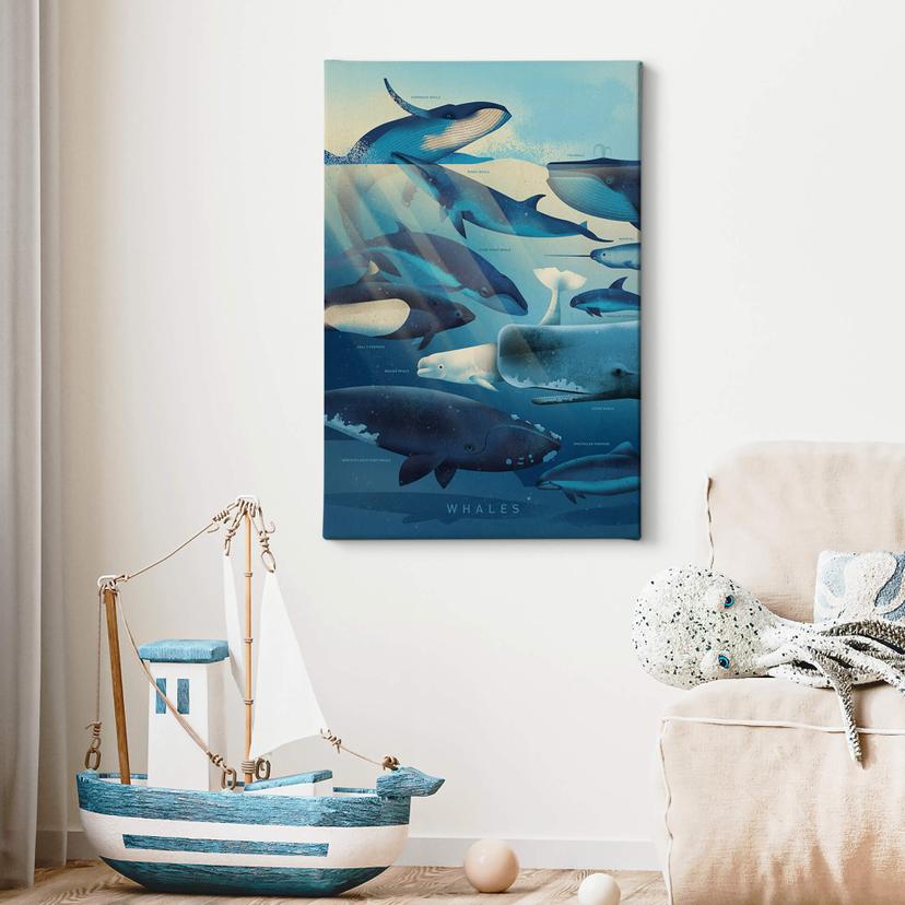 Canvas Braun - Whales