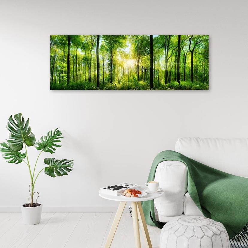 Stampe su tela, Tramonto in un paesaggio forestale