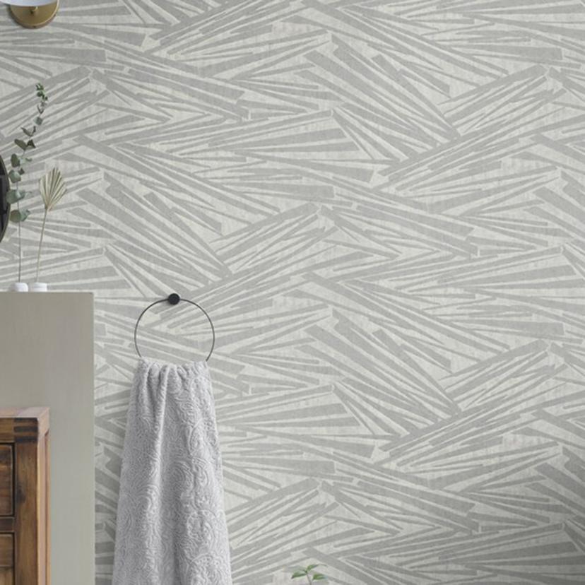 stribet tapet, non-woven tapet Sky Lounge sølvgrå metallic