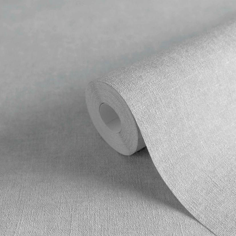 Carta da parati testurizzata effetto lino grigio chiaro - elegante carta da parati in tessuto non te