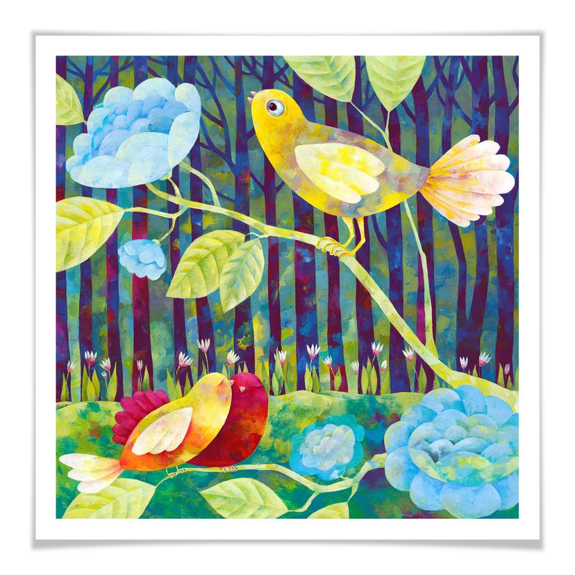 Póster Blanz - Pájaros en el bosque