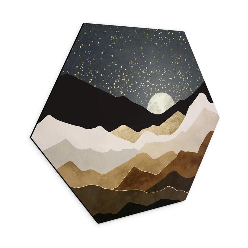 Hexagone - alu-Dibond SpaceFrog Designs - Étoiles d'or