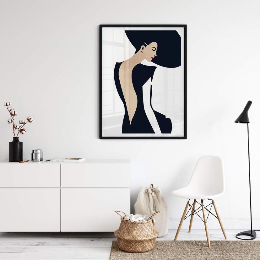 Poster Kubistika - Vestita di nero