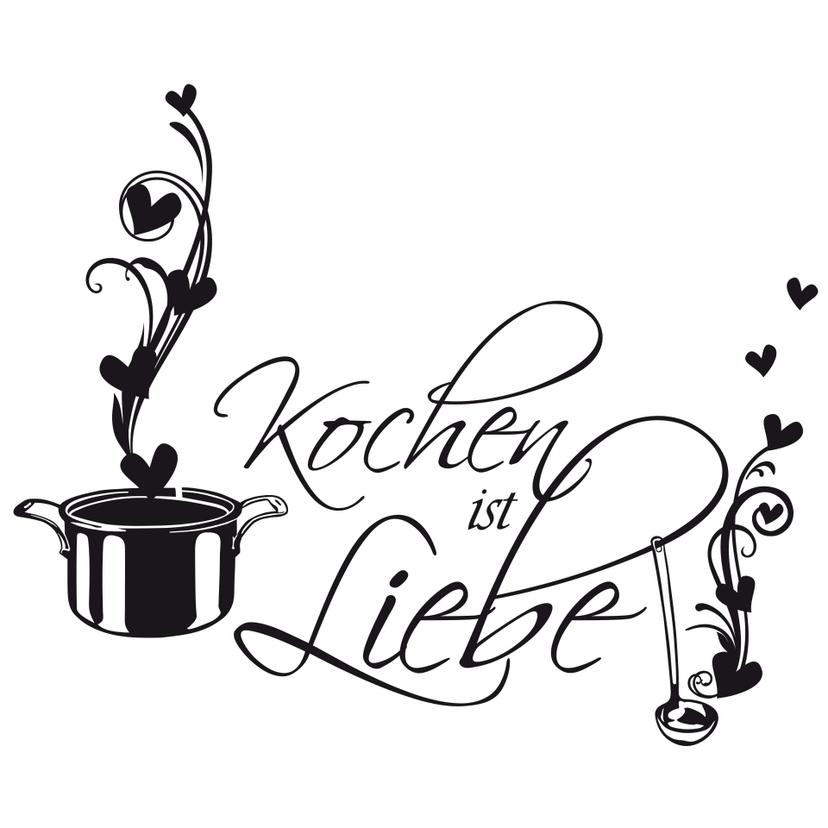 Wandtattoo Kochen ist Liebe