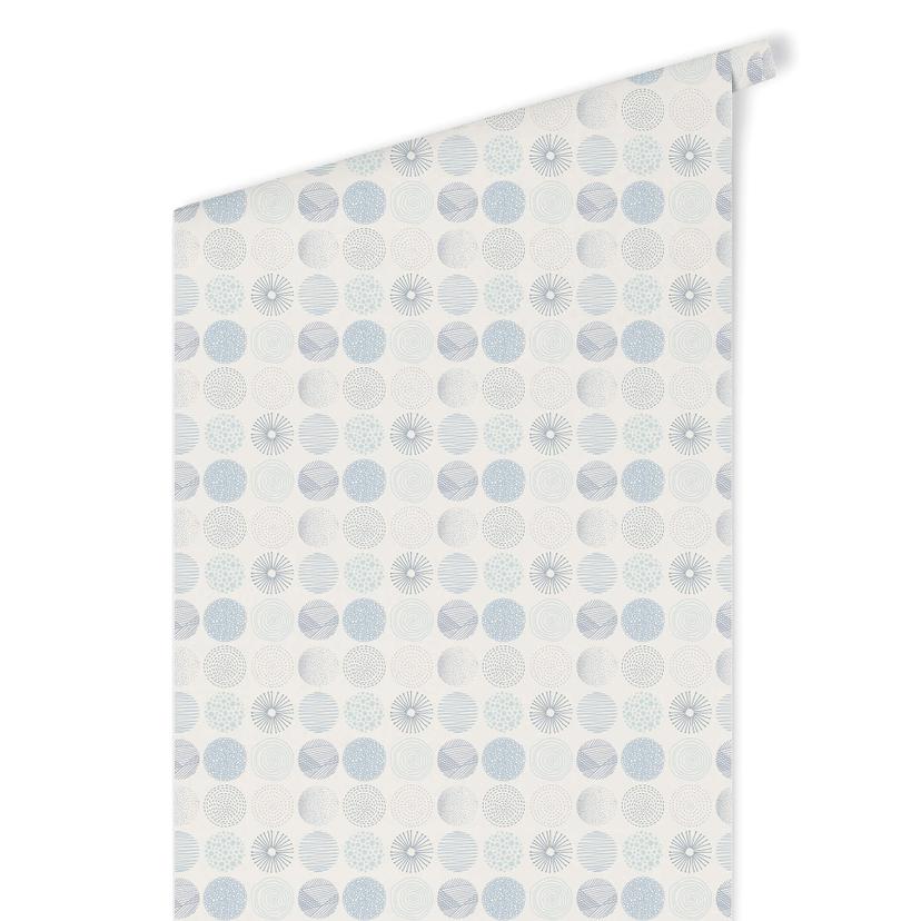 Papier peint à motifs - Cercles abstraits 01 - bleu