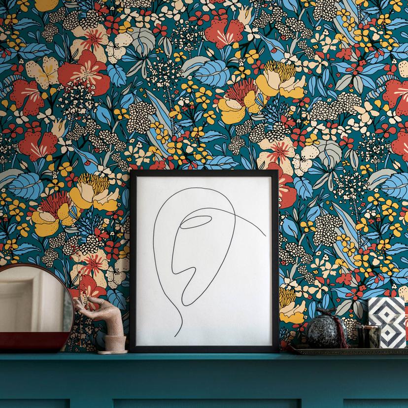 Architects Paper Floral Impression - Papier peint intissé jungle, multicolore