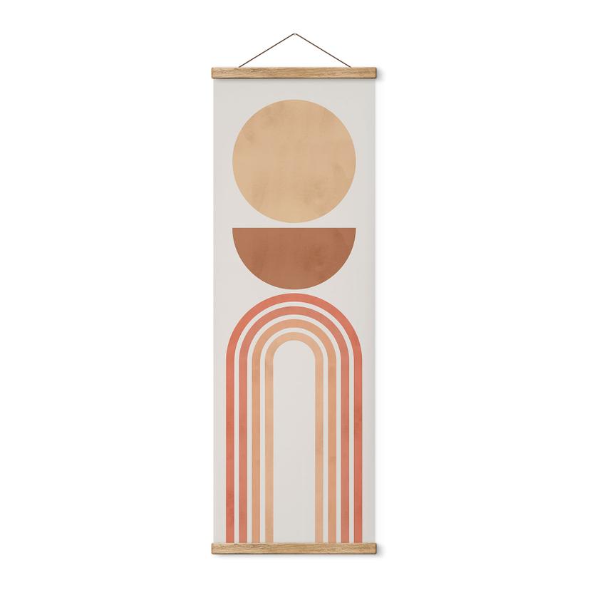 Tekstil plakat Abstrakt balance - Retro buer og cirkler - Costa