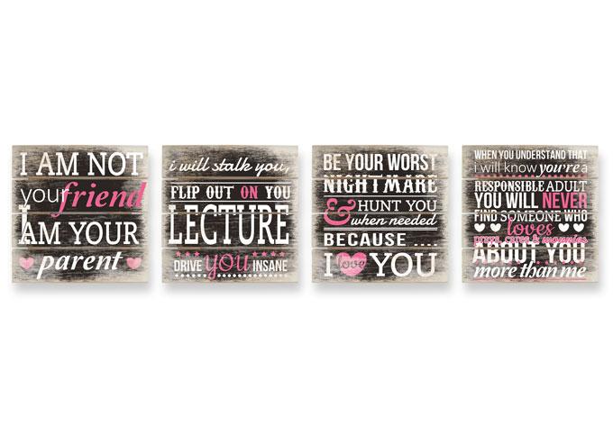 Tableau sur bois - Set I am not your friend - I am your parent...2 (4 parties)