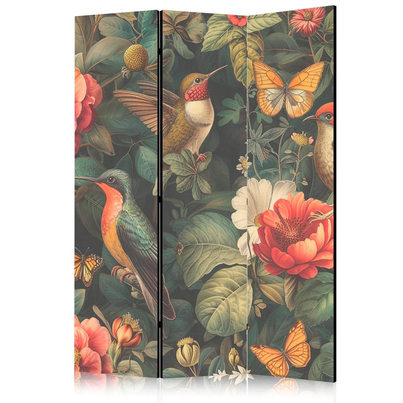 Paravent, Raumteiler freistehend, Trennwand - In the Botanical Garden - Colorful Illustration