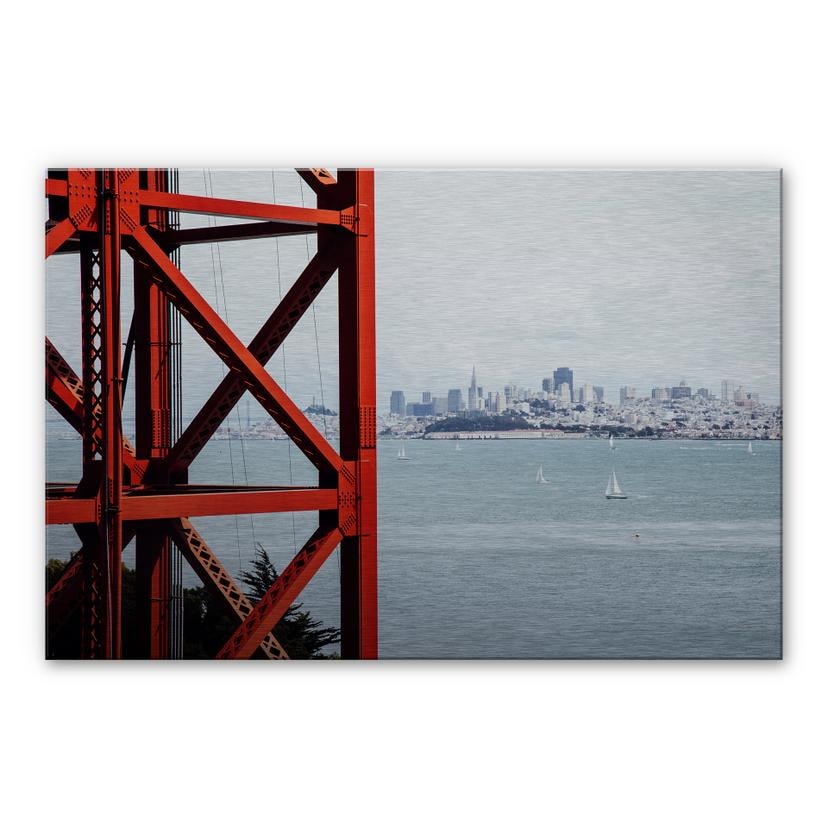 Dibond Schilderij met zilver effect - San Francisco