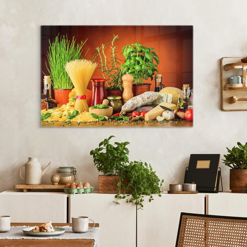 Tableau en verre - Cuisine italienne