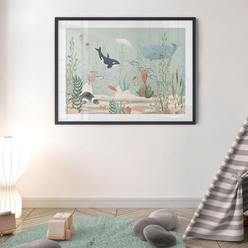Plakat zwierzęta morskie głęboko w oceanie - Oliver Robins