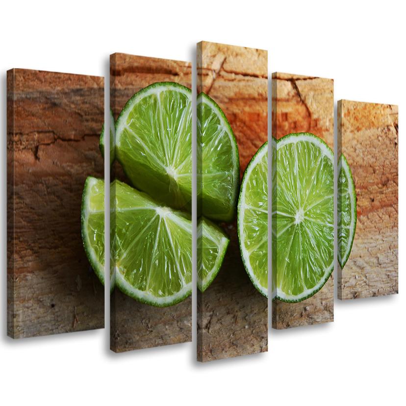 5 stykke lærredsprint, limefrugt