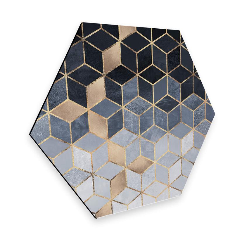 Hexagon Dibond Fredriksson - Blue Geometry