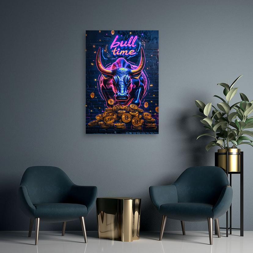 Leinwandbild AI Bull bitcoin