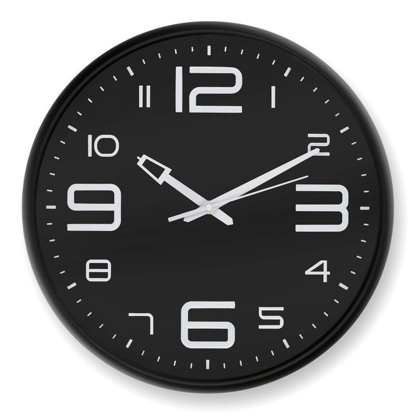 Moderne Schwarze Wanduhr - Rund Ø39 cm